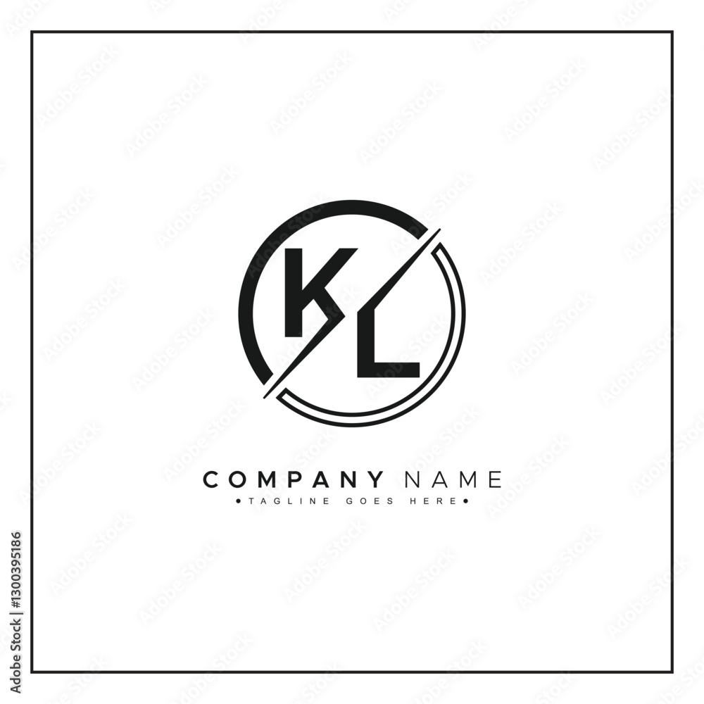 Creative Logo for Initials KL in Monogram Style - Vector Template for Initial Letter K and L Creative Logo for Initials KL in Monogram Style - Vector Template for Initial Letter K and L