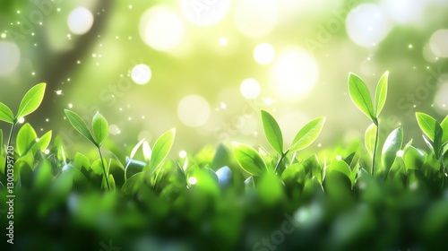 Gentle Sparkling Light in Festive Nature Background