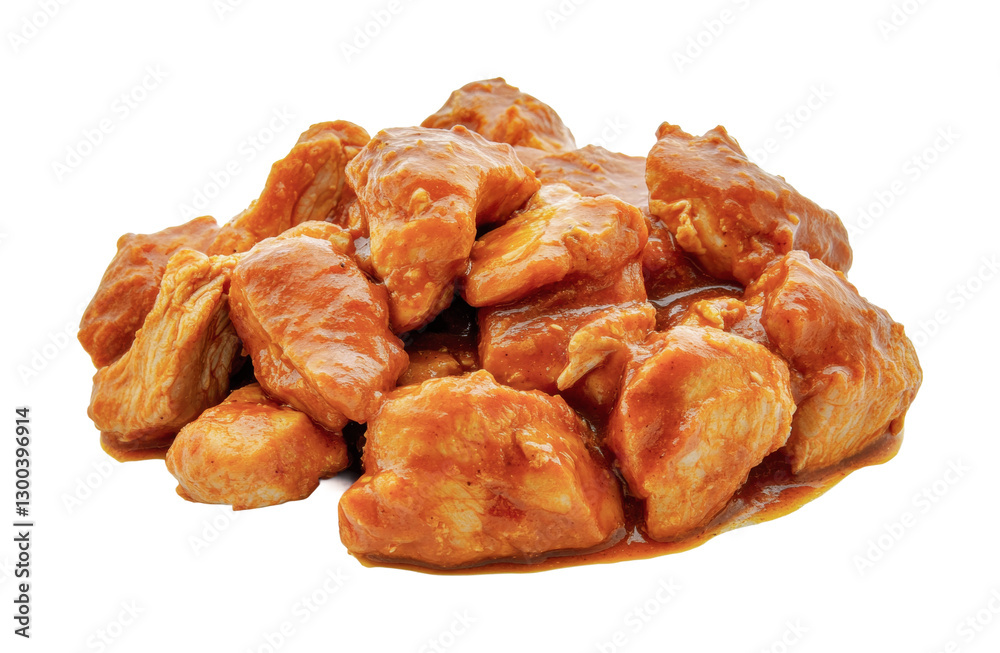 Savory chicken pieces covered in rich sauce for delicious meal preparation and enjoyment at home or special occasions, cut out Savory chicken pieces covered in rich sauce for delicious meal preparation and enjoyment at home or special occasions, cut out