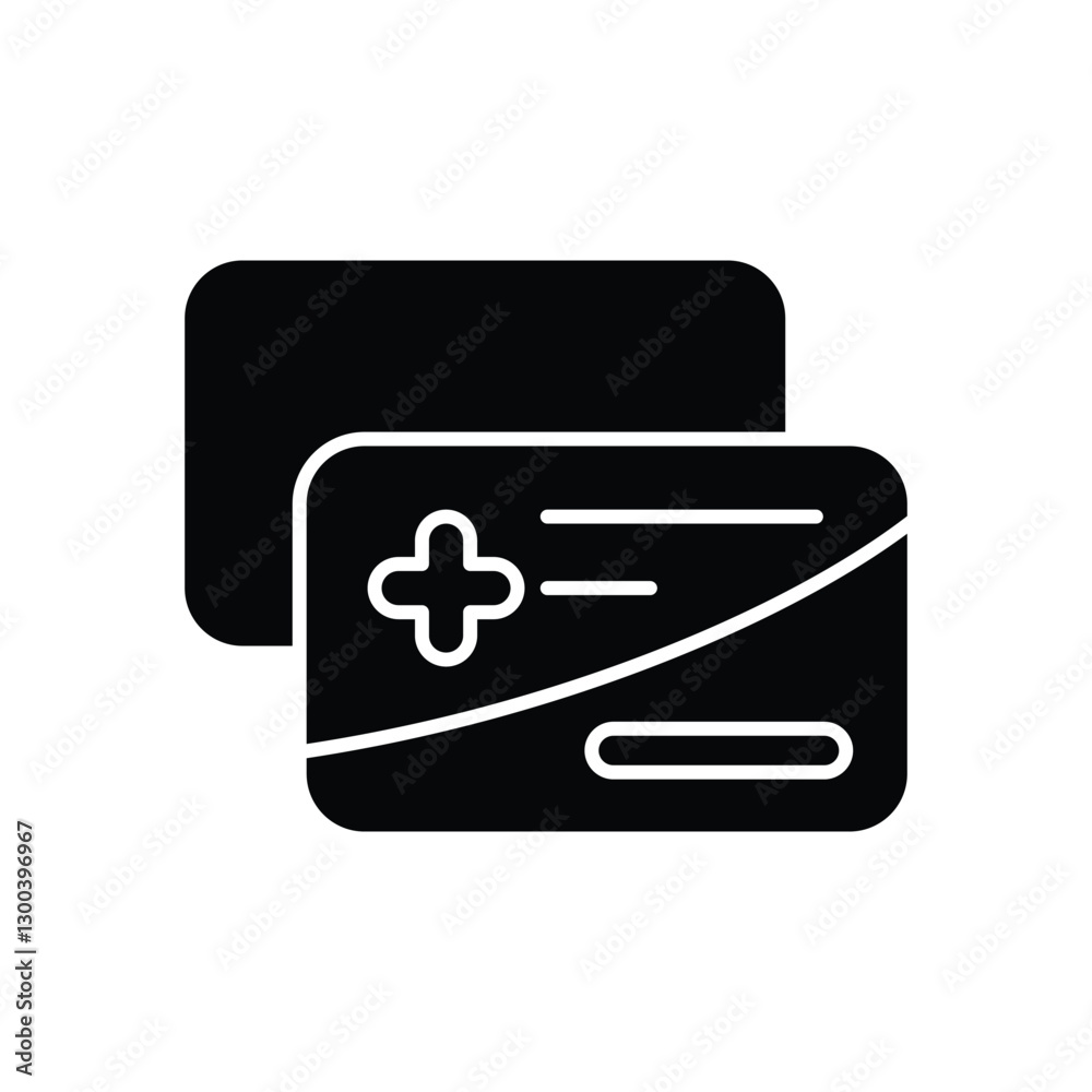 Health Insurance Card Icon vector stock illustration
