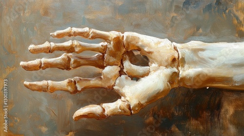 Palmaris longus detail during flexion, natural light, simple composition photo