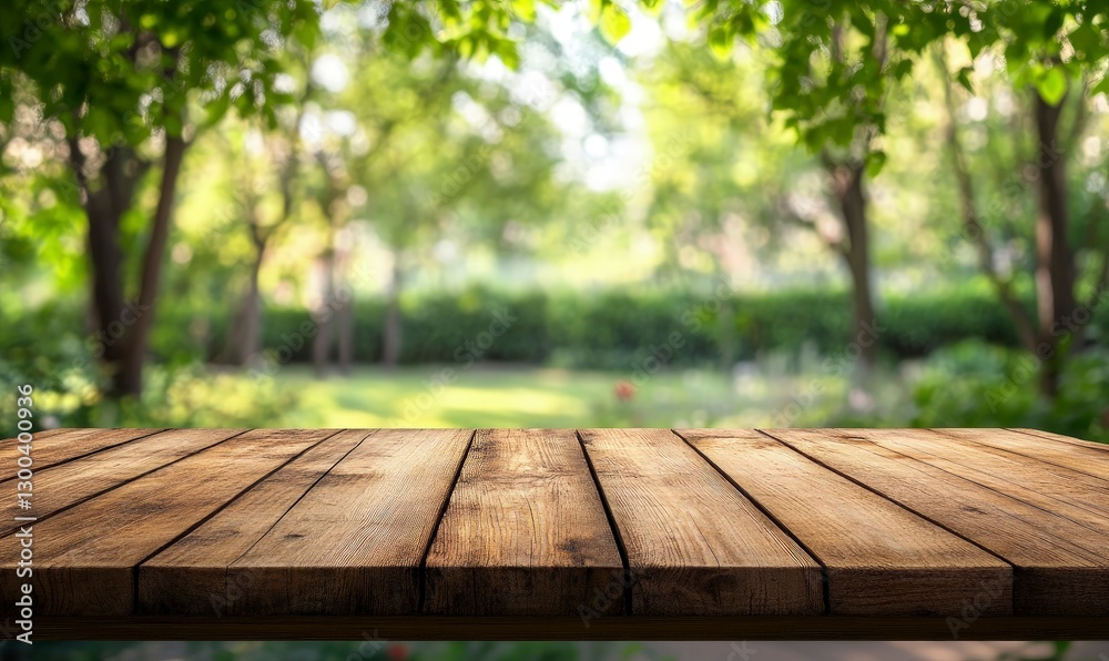 Empty, beautiful wooden tabletop counter on an interior with a clean and bright background, ready for display