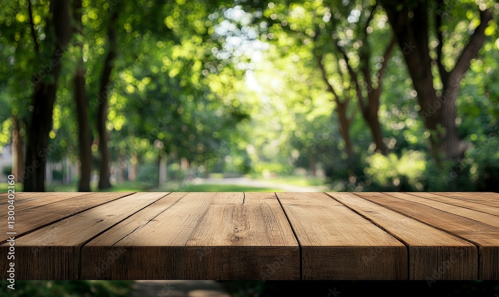 Fototapeta premium Empty, beautiful wooden tabletop counter on an interior with a clean and bright background, ready for display