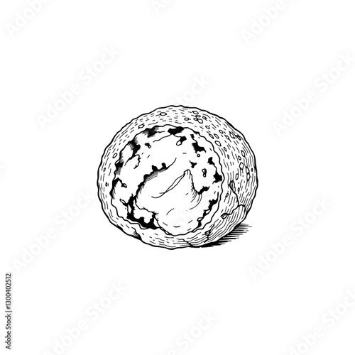 Hand drawn falafel vintage illustration. Engraving style black and white on white backgrounds. Vector