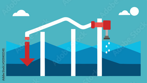 Water Crisis A graphlike where water levels in a well are visually ed to decline over time symbolizing the groundwater crisis.