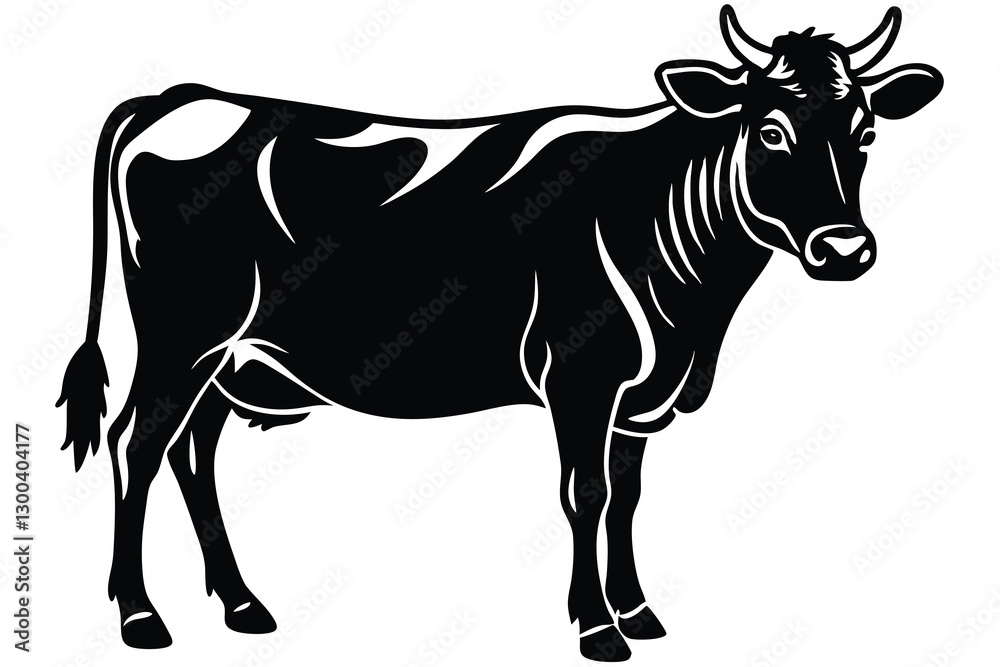 Fototapeta premium A cow with a black and white background