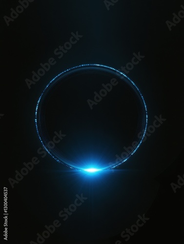 Blue circular light spots overlay on transparent background for a lens flare effect. Black and Transparent PNG for overlay effect.