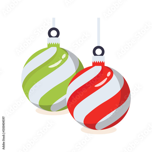 A well designed 3d style icon of decorative baubles