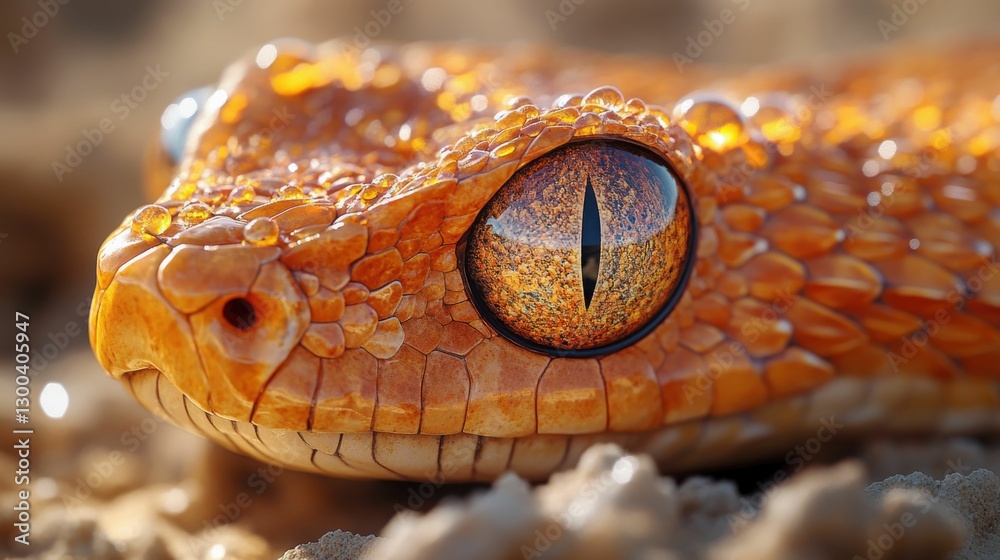 Fototapeta premium Intricate Scales and Hypnotic Gaze of a Desert Snake
