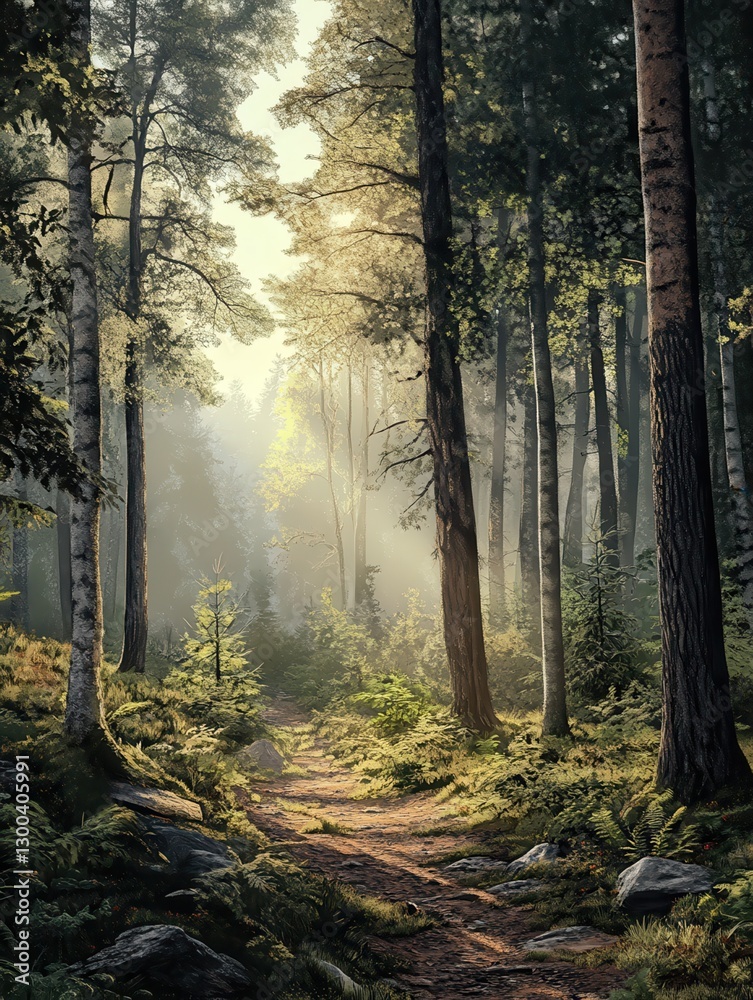 Fototapeta premium Beautiful forest landscape