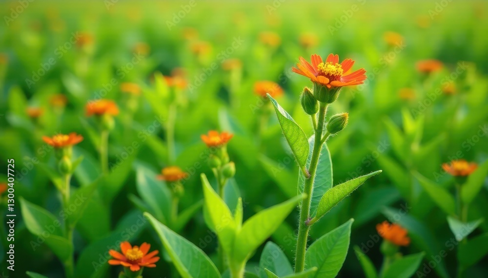 Dense cluster of chickpea plants with vibrant green leaves and flowers, growth, chickpeas Dense cluster of chickpea plants with vibrant green leaves and flowers, growth, chickpeas