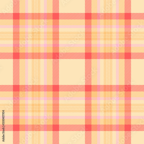 Elegance vector check fabric, repeat textile plaid background. Idyllic seamless tartan pattern texture in moccasin and orange colors.