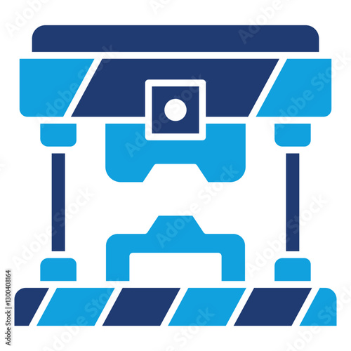 Press Machine Flat Blue Icon