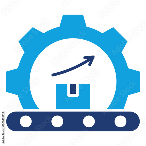 Lean Manufacturing Flat Blue Icon