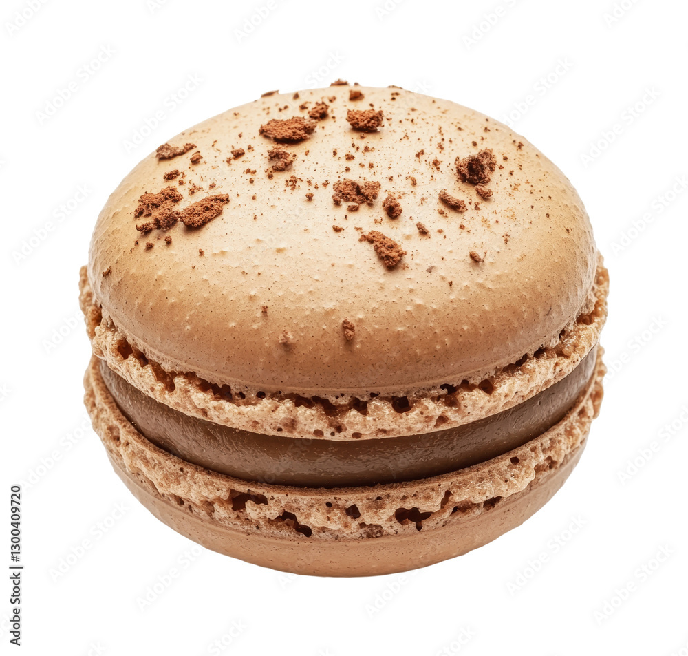 Chocolate macaroon dessert with crispy texture and creamy filling perfect for baking enthusiasts, cut out Chocolate macaroon dessert with crispy texture and creamy filling perfect for baking enthusiasts, cut out
