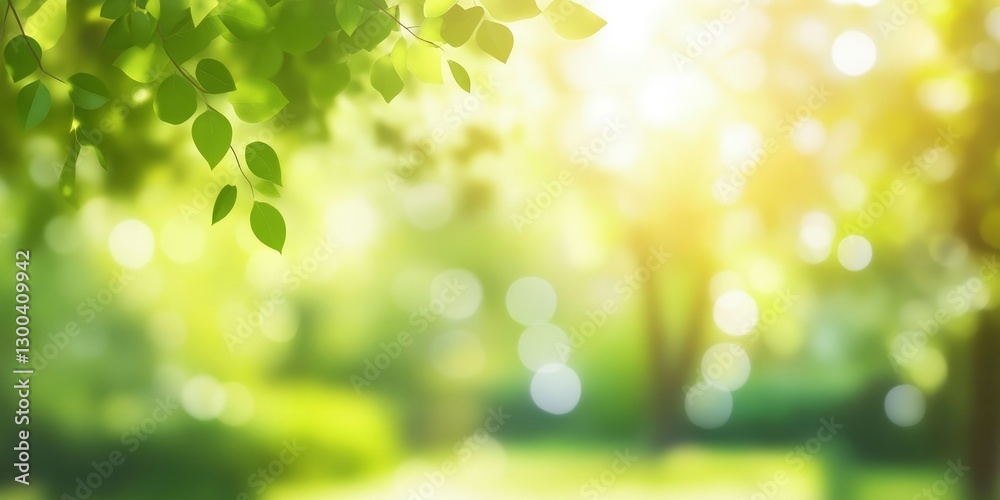 Beautiful, blurred background of natural greenery in the park on a sunny day Beautiful, blurred background of natural greenery in the park on a sunny day