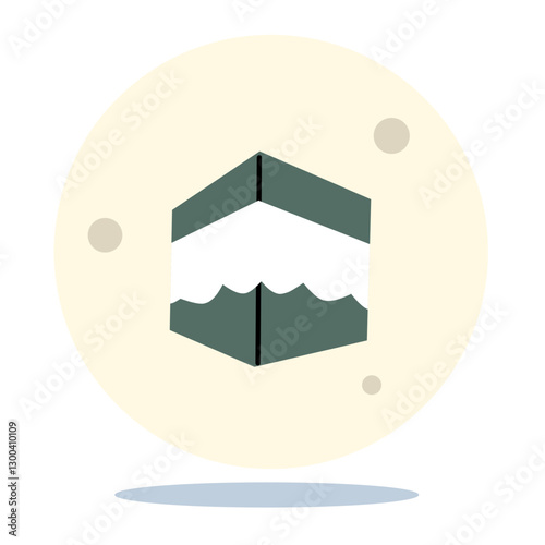 Kaaba Vector for Hajj Mabroor in Mecca Saudi Arabia. Hajj Mabrour And The Holy Mecca Greeting Islamic. Illustration of kabah islam religious icon Vector