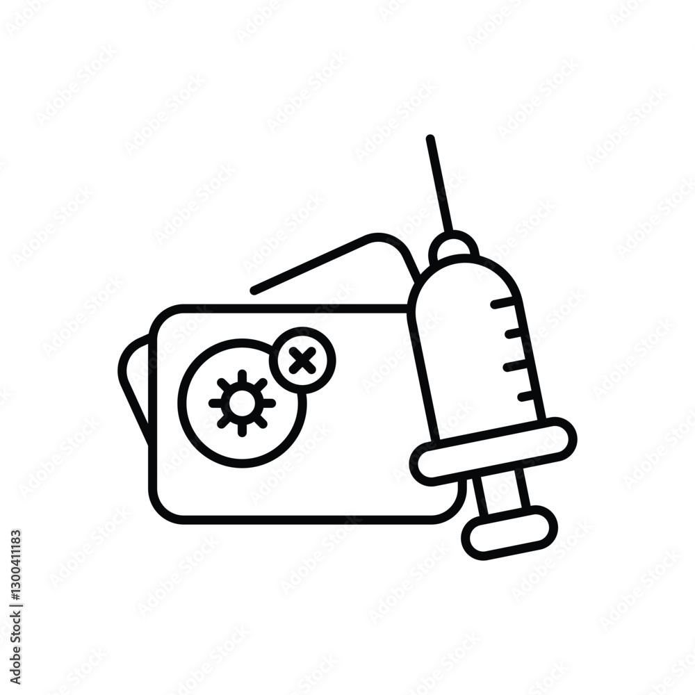 Fototapeta premium Vaccine Card Icon vector stock illustration
