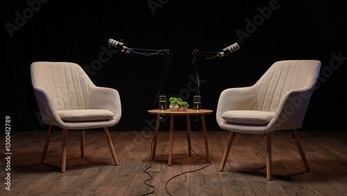 Wallpaper Mural Engaging Conversations in a Cozy Podcast Studio Setting With Expert Influencers Torontodigital.ca