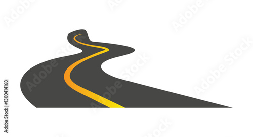 Winding road isolated on transparent background. Set of Bending roads and highways vector illustrations 