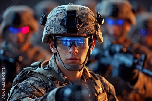 Robot in Military - A high-tech battlefield where autonomous military robots support defense operations with AI-driven strategy.