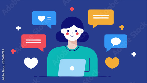 Virtual Support Someone receiving supportive messages and comments on a social media post about a tough day how online communities provide emotional support.