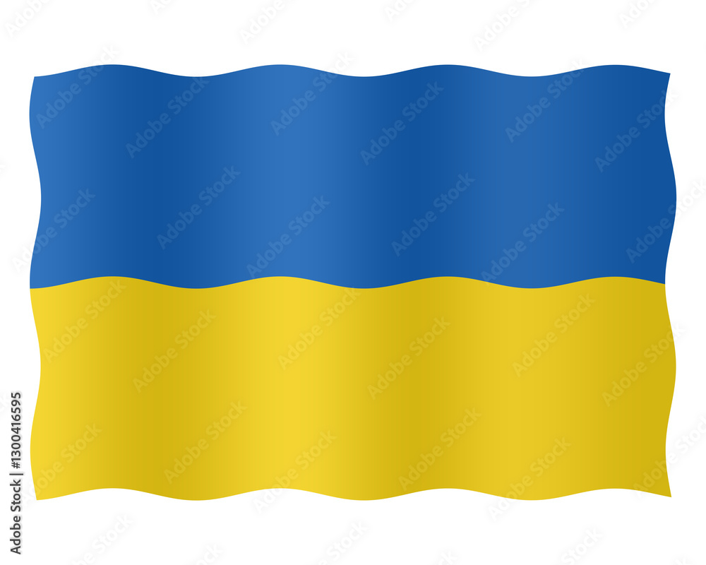 Obraz premium Digital composite ...Ukrainian flag with a wave and shadow overlay..Ukraine