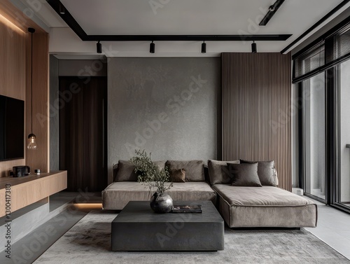 Modern and stylish interior design of a luxurious living room