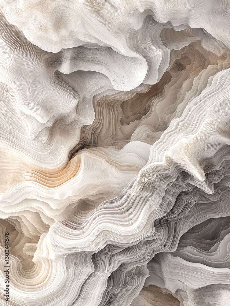 Obraz premium Gentle Wave Patterns in Soft Beige and Gray Light