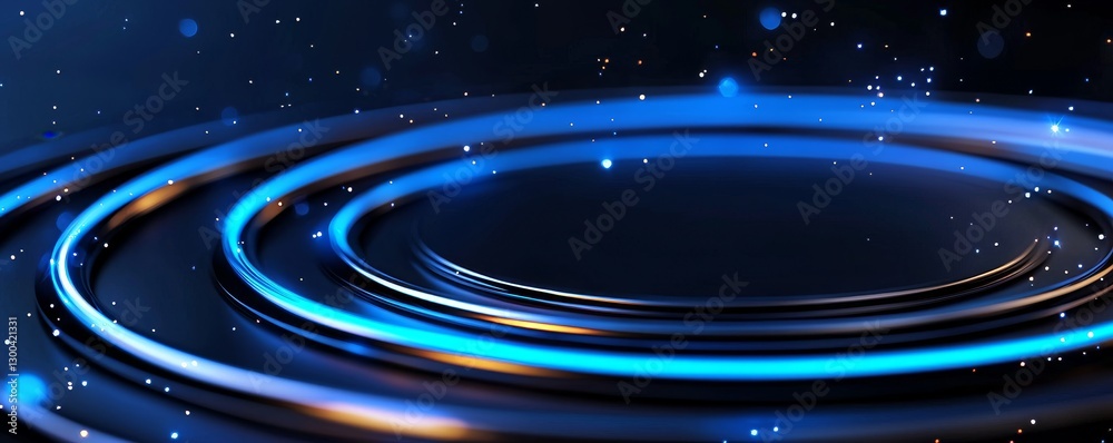 Obraz premium Abstract Circular Light Trails Design, Futuristic Glow