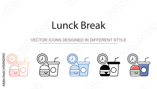 Lunck Break icon design with white background stock illustration
