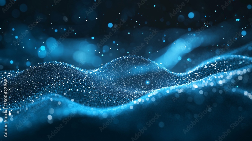 Fluidity in abstract imagery digital art of light and particles in ocean depths Fluidity in abstract imagery digital art of light and particles in ocean depths