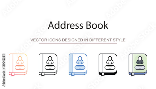Address Book icon design with white background stock illustration
