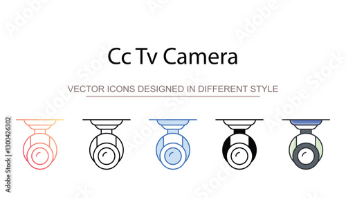 Cc Tv Camera icon design with white background stock illustration