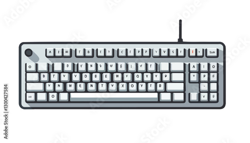 Modern PC Keyboard Illustration with Transparent Background