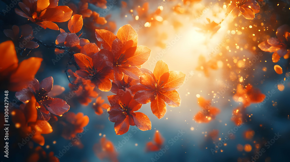 Beautiful Orange Blossoms In Spring Sunlight Beautiful Orange Blossoms In Spring Sunlight