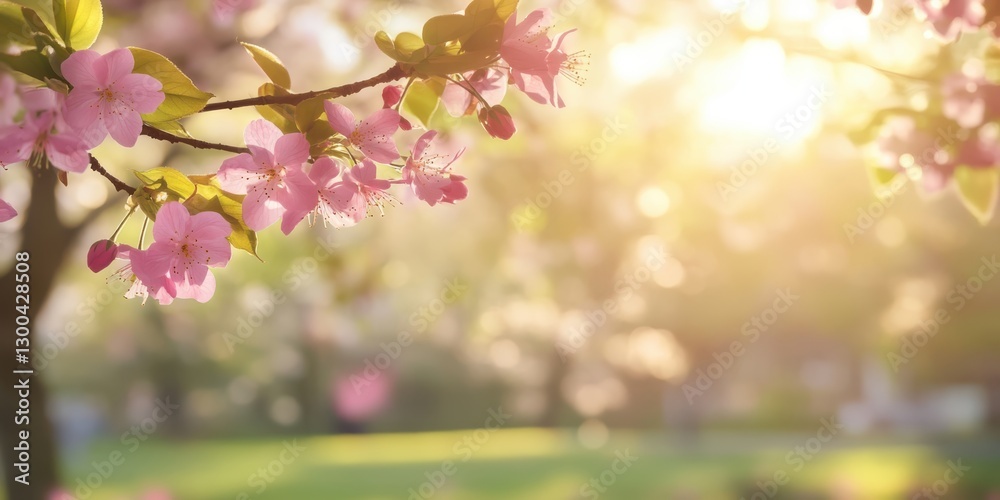 Fototapeta premium Spring city blurred background.