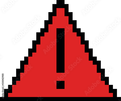 Pixel Art Warning Sign