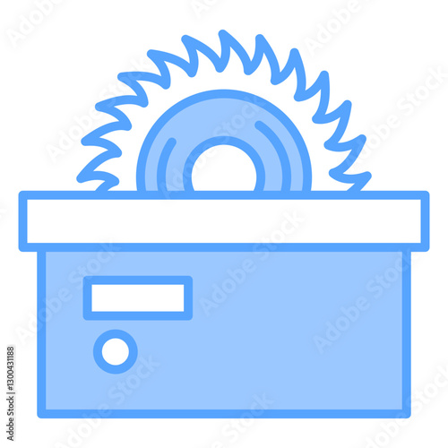Saw Machine Blue Icon