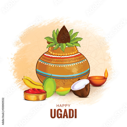 Happy ugadi festival celebration card background