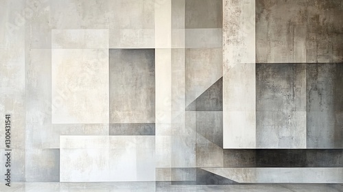Abstract Geometric Concrete Wall