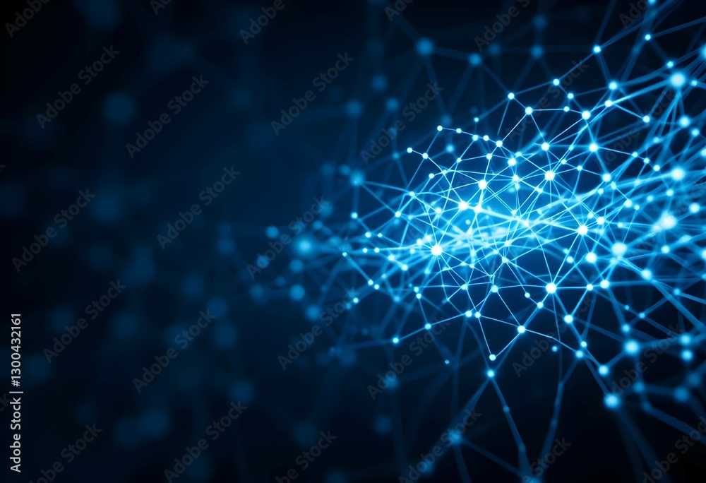 Abstract Glowing Blue Network Background with Data Nodes and Connection Lines. Technology Background Abstract Glowing Blue Network Background with Data Nodes and Connection Lines. Technology Background
