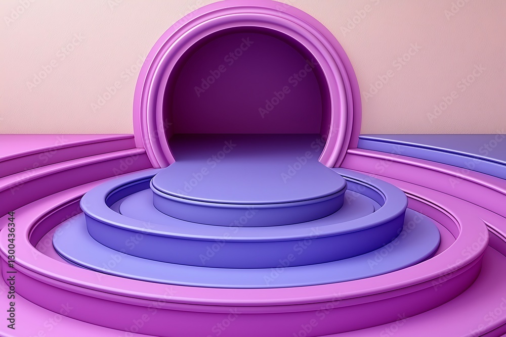 Obraz premium Purple Platform Elevated Stage in Studio