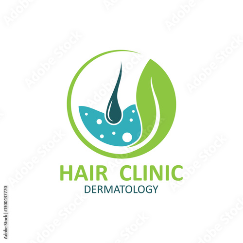 clinic dermatology hair care logo design