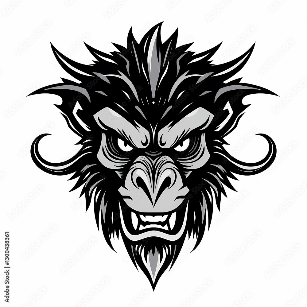 Obraz premium Angry Shghts Monkey Head