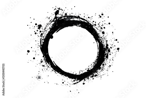 Black shapes of wine circle and coffee ring stains. Dirty splashes and spots Hand drawn tea or ink ring stains on transparent background