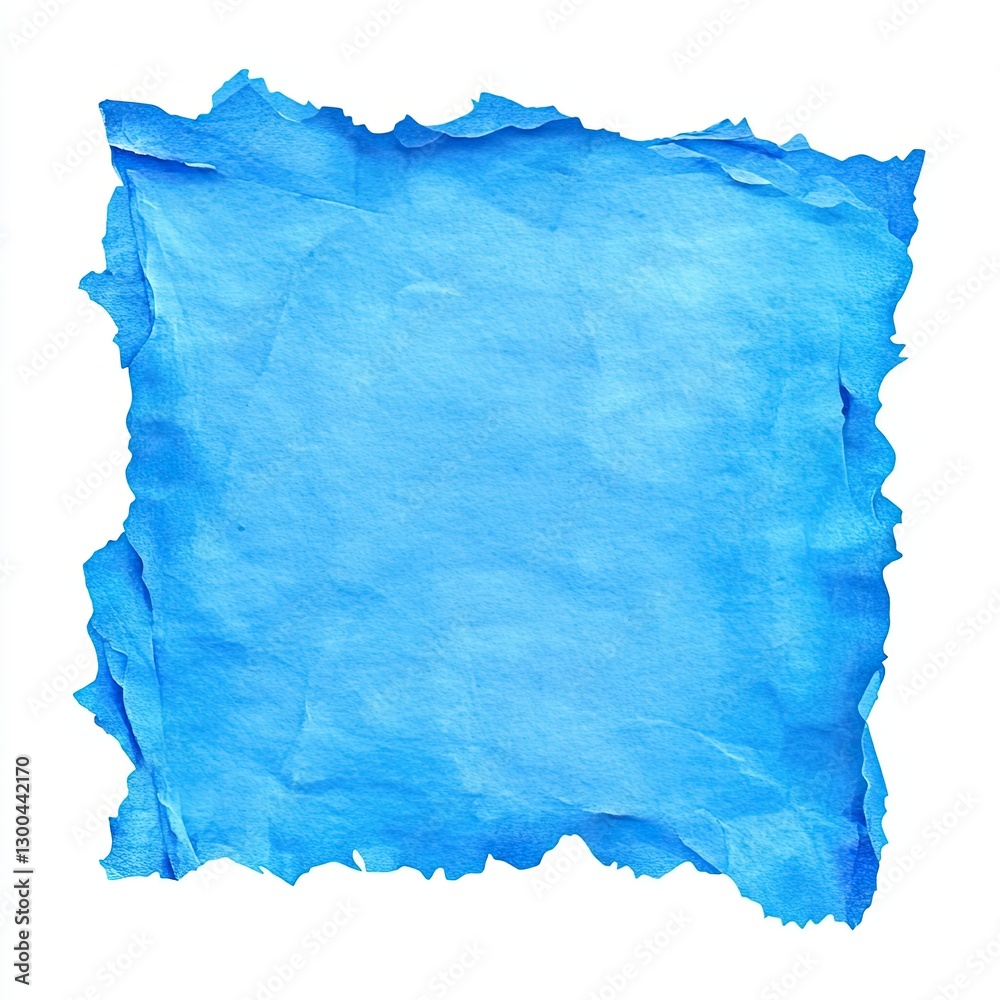 Obraz premium Blue Paper Texture Watercolor Design Isolated on White Background