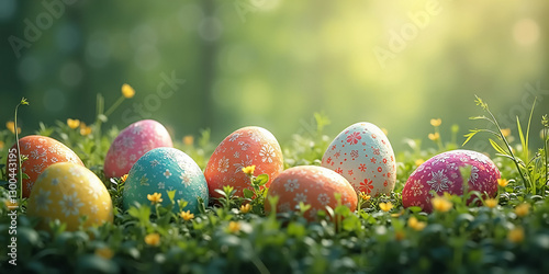 Bright and Vibrant Colorful Easter Eggs – A Festive and Cheerful Symbol of Easter Joy, Celebration, and Holiday Marketing