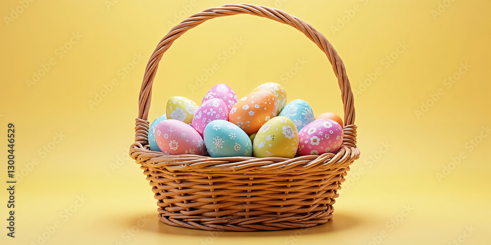 Bright and Festive Easter Egg Basket Filled with Colorful Eggs – A Perfect Symbol of Easter Joy and Celebration for Holiday Marketing Bright and Festive Easter Egg Basket Filled with Colorful Eggs – A Perfect Symbol of Easter Joy and Celebration for Holiday Marketing