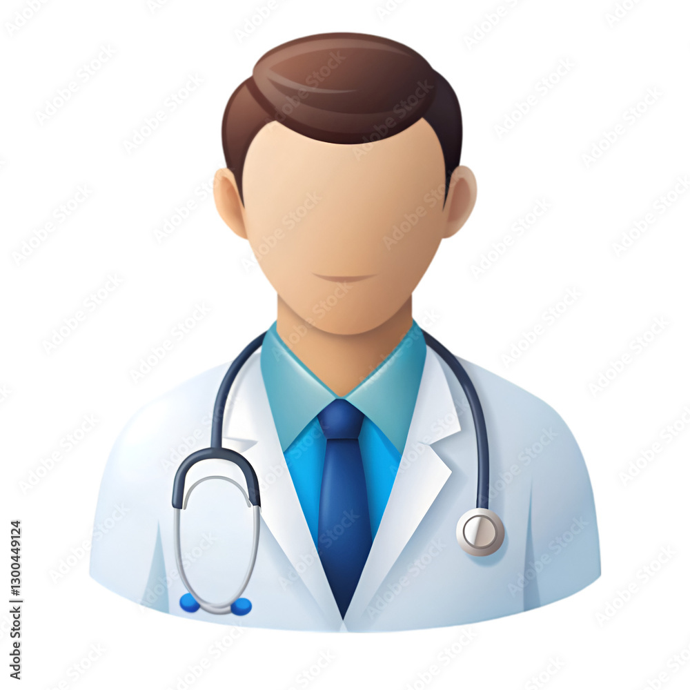 Fototapeta premium Doctor with stethoscope cartoon icon on white background